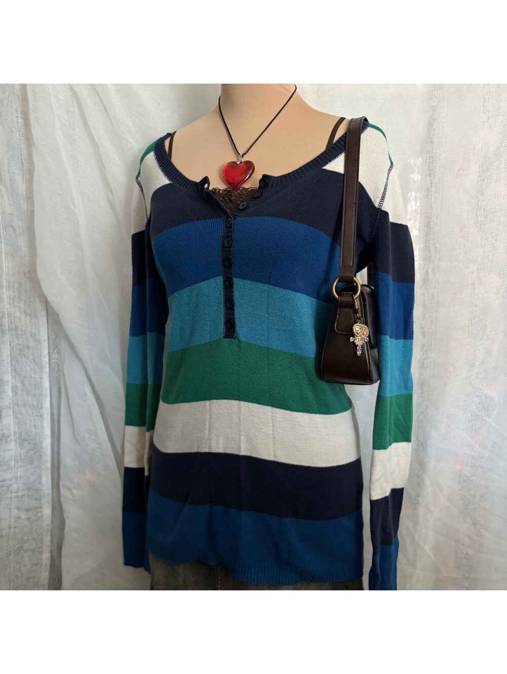 blue striped aeropostale henley top
